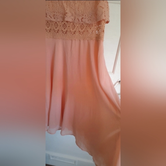 New with tags boo chiffon lace top skater dress in blush size 10 wedding brides - Picture 3 of 7